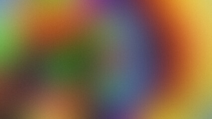 Orange, yellow, green, purple and blue grainy gradient background, modern blurred color noise texture for your banner design