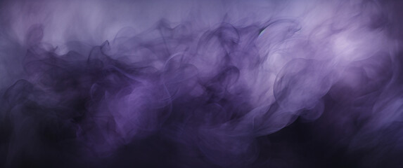Purple smoke on a black background. Abstract background for design. Violet, purple and pink colors, Space for text or image - obrazy, fototapety, plakaty