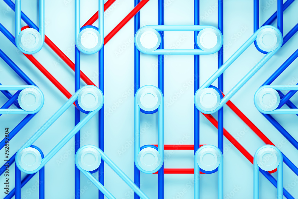 Aufkleber a composition in which bright multi-colored re-ins are stretched on buttons. 3d rendering digital il