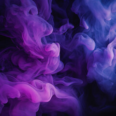 Purple smoke on a black background. Design element. Abstract background. Violet, purple and pink colors, Space for text or image - obrazy, fototapety, plakaty