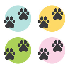 Footprint dog vector illustration isolated on white background. classic modern diseign, bright colors