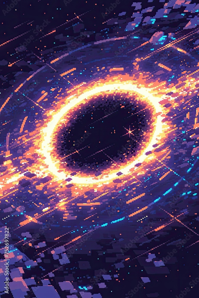 Wall mural black hole in space vector captivating and high-resolution illustration depicting the phenomenal pow
