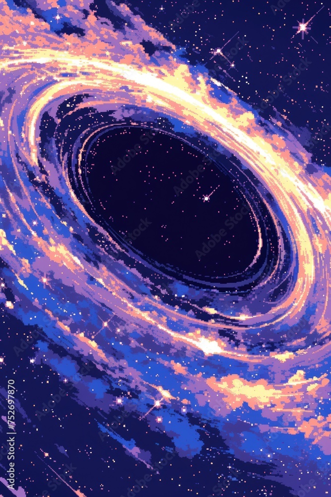 Wall mural black hole in space vector captivating and high-resolution illustration depicting the phenomenal pow