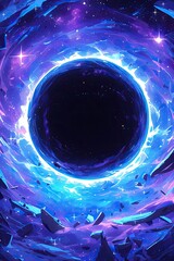 Black Hole in Space Vector Captivating and High-Resolution Illustration Depicting the Phenomenal Power and Gravity of a Celestial Singularity in pixel art style - obrazy, fototapety, plakaty