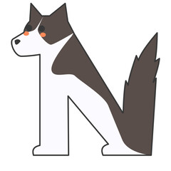 Animal Cartoon Letter N