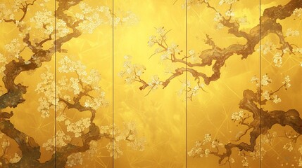 金の屏風テクスチャー、松5