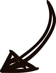 Messy doodle arrow