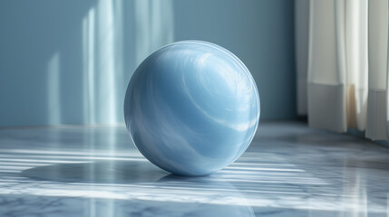 青い大理石の球体
