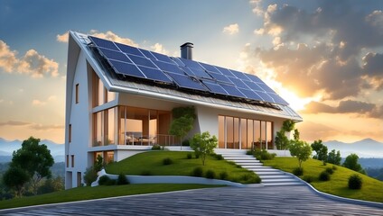 Eco-engineering solar power systems on house roofs for sustainable living environments Generative AI