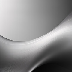 Abstract metallic background with smooth wavy lines in gray and white colors. Silver, white, metallic colors, Space for text or image - obrazy, fototapety, plakaty