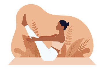 Yoga Activity Flat Design Illustration