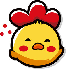 Cute chicken cartoon character vector illustration
