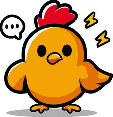 Cute chicken cartoon character vector illustration