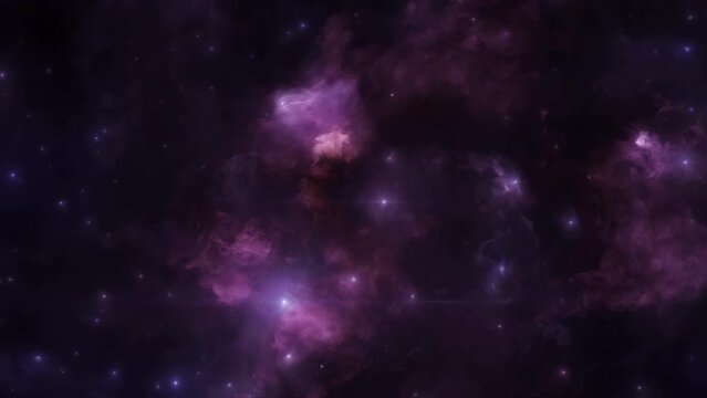 Beautiful CGI Space Travel Animation Through Nebulas, Galaxies and Star Clusters.