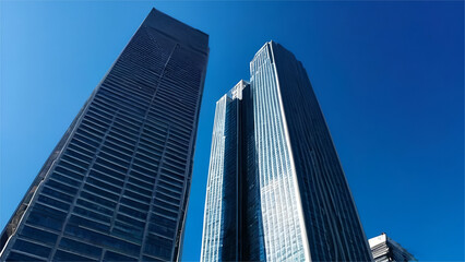 Fototapeta na wymiar Sky scraper. High-rise buildings and blue sky 
