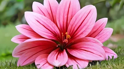 Foto op Plexiglas pink and white dahlia © adop
