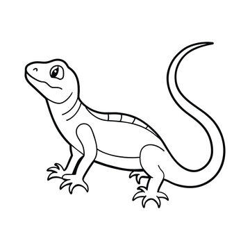 Lizard illustration coloring page for kids