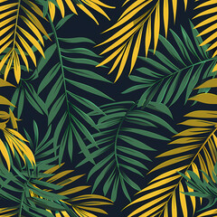 Seamless pattern with palm leaves, perfect repeating for backgrounds, wallpapers, backdrops, general prints on products, tileable design