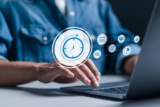 Time management concept.  project planning business, time planning and control process. Effective time management, tasks planning, training activities and schedule,