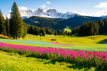 alpine meadow in summer