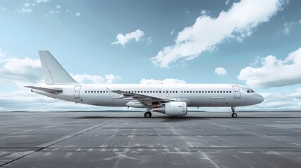 Obraz premium The plane is parked on the runway