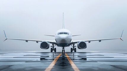 The plane is parked on the runway - obrazy, fototapety, plakaty