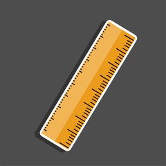 Ruler sticker in vector style for school