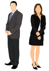 Pair of business people standing vector eps
