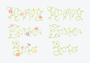 Happy Easter Sale - spring flower text - 752705483