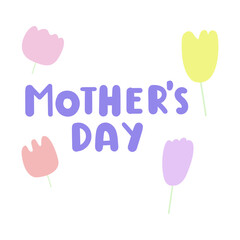 Mother's day. Flat design. Vector hand drawn illustration