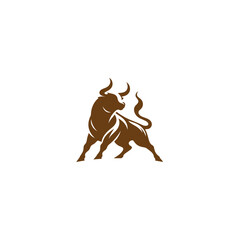 Bull Logo Vector Simple Modern Flat