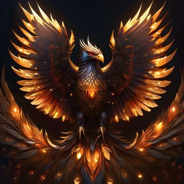  Mythical bird on a tree branch