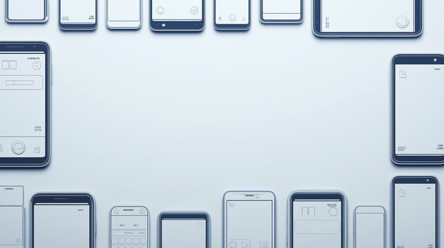 A mobile phone mockup with a blank screen, ideal for showcasing web design, apps, and communication concepts