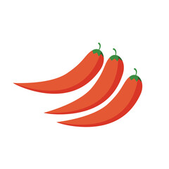 chili pepper vector, flat chili vector on white