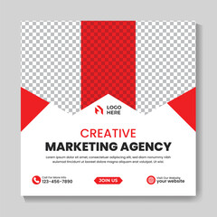 Corporate digital marketing agency social media post design template