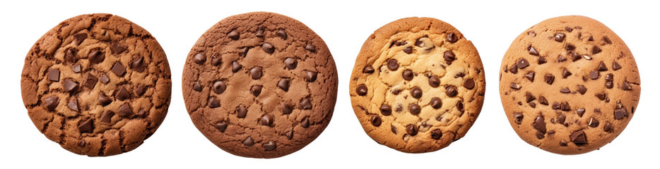 Cookies with chocolate isolated on transparent background