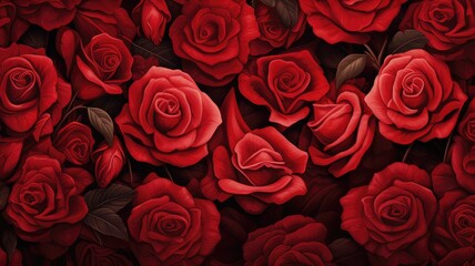 endless romance red rose array background