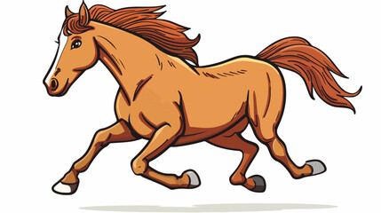 Obraz na płótnie Canvas Fun horse freehand draw cartoon vector illustration