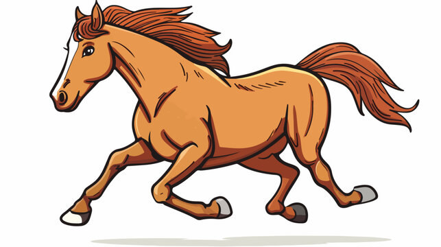 Fun horse freehand draw cartoon vector illustration