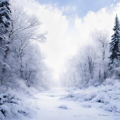 A snowy landscape reminiscent of winter days