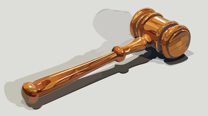Gavel with shadow realistic on a gray background 
