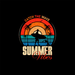 Summer vibes t shirt adventure vintage design Surfing Paradise for Summer Lovers