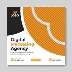 Creative digital marketing agency business promotion social media post design template