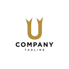 Letter U Ribbon logo icon vector template eps