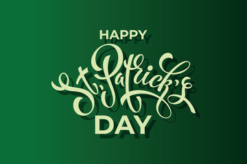 Happy Saint Patricks day handwritten lettering typography. Hand drawn design elements. Logos and emblems for invitation, card.