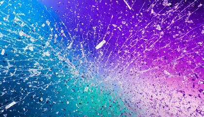 割れたガラス片　紫＆青