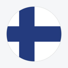 Finland national flag vector icon design. Finland circle flag. Round of Finland flag.
