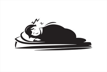 illustration of a s;leepingon a white background