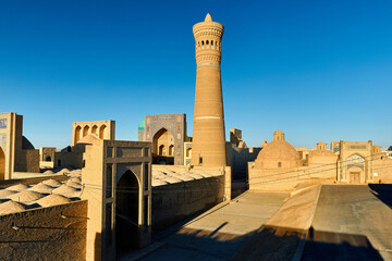 Fototapeta na wymiar Kalyan Minaret and madrasah in Bukhara, Uzbekistan