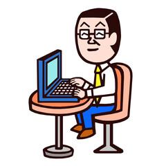 サラリーマン　イラスト　リモートワーク